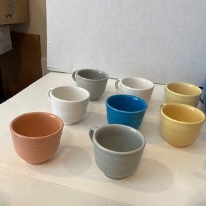 Eight Fiestaware cups, 1980s forward EUC